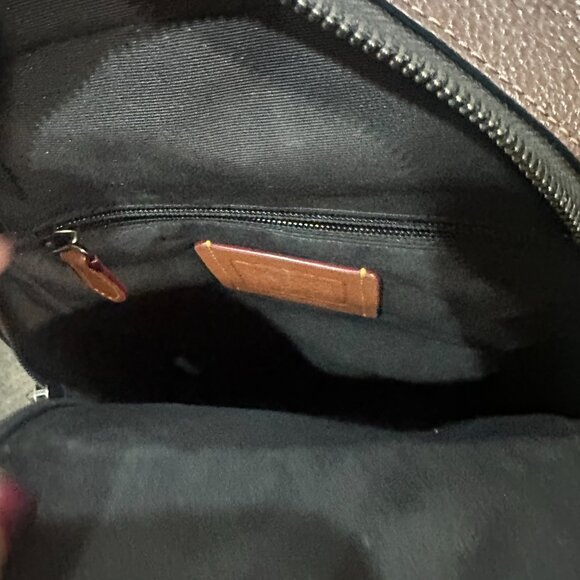 Coach Hudson Sling Pack Signature Pebble Leather Brown Crossbody Bag Men’s CDC68 - Picture 6 of 7